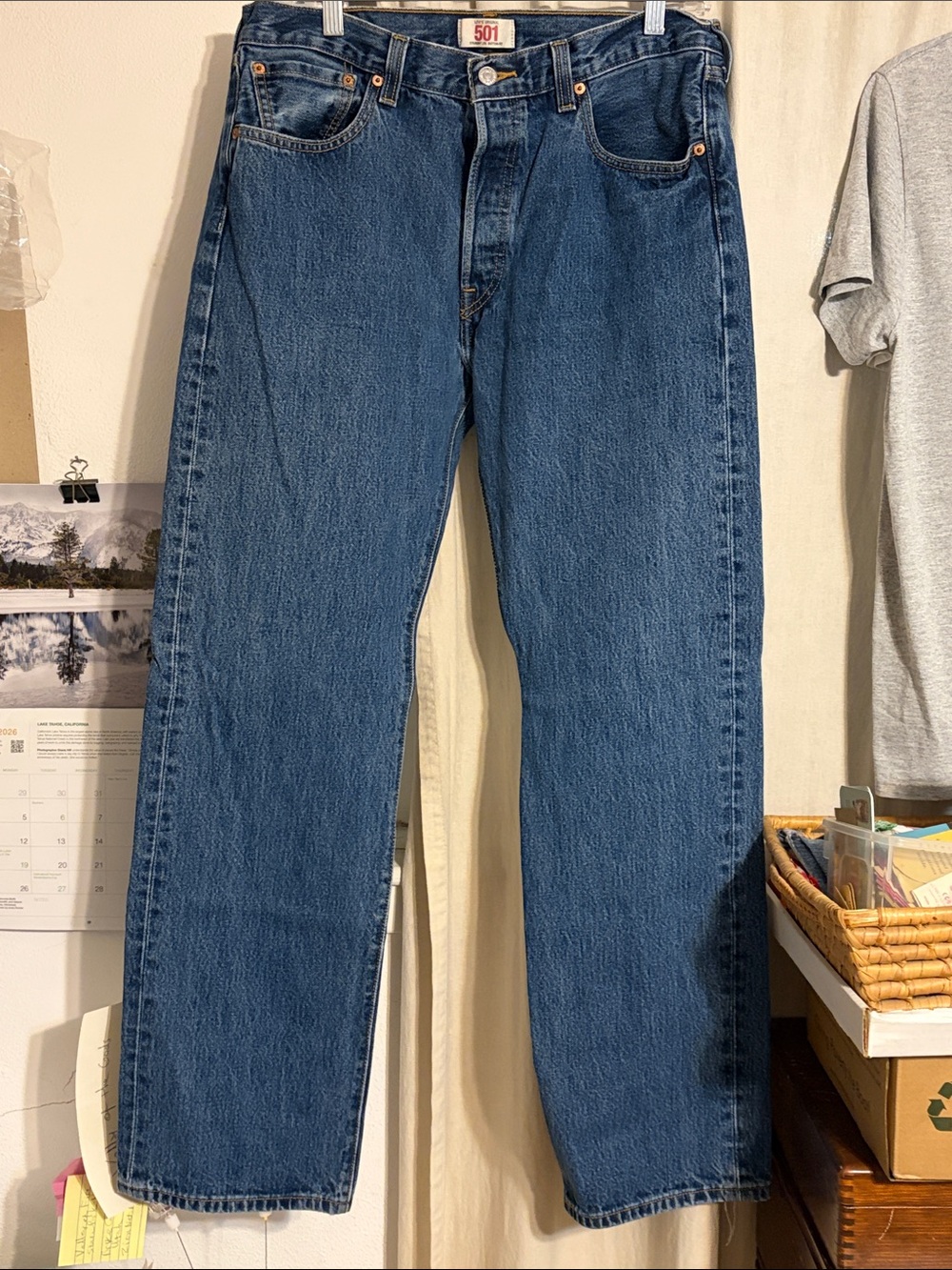 Levi's 501 Relaxed Straight Jeans in Medium Blue Denim